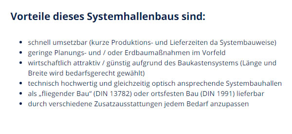 Systemhallenbau bei Uedem
