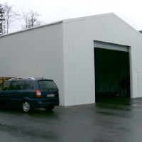 Leichtbauhalle Typ 12,5/500 x 25m mit Iso- Sandwichelementen in Dach und Wand (als Warmhalle)